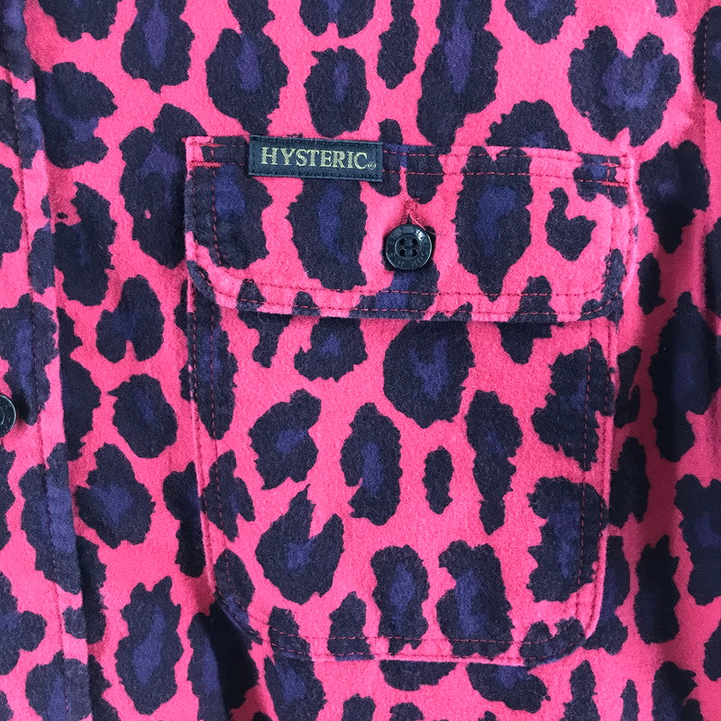 【中古品】【メンズ】 HYSTERIC GLAMOUR ヒステリックグラマー レオパードレギュラーカラー長袖シャツ RED SIZE:M 140-260701-io-15-fuzh 万代Net店