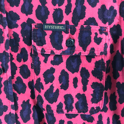 【中古品】【メンズ】 HYSTERIC GLAMOUR ヒステリックグラマー レオパードレギュラーカラー長袖シャツ RED SIZE:M 140-260701-io-15-fuzh 万代Net店