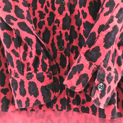 【中古品】【メンズ】 HYSTERIC GLAMOUR ヒステリックグラマー レオパードレギュラーカラー長袖シャツ RED SIZE:M 140-260701-io-15-fuzh 万代Net店