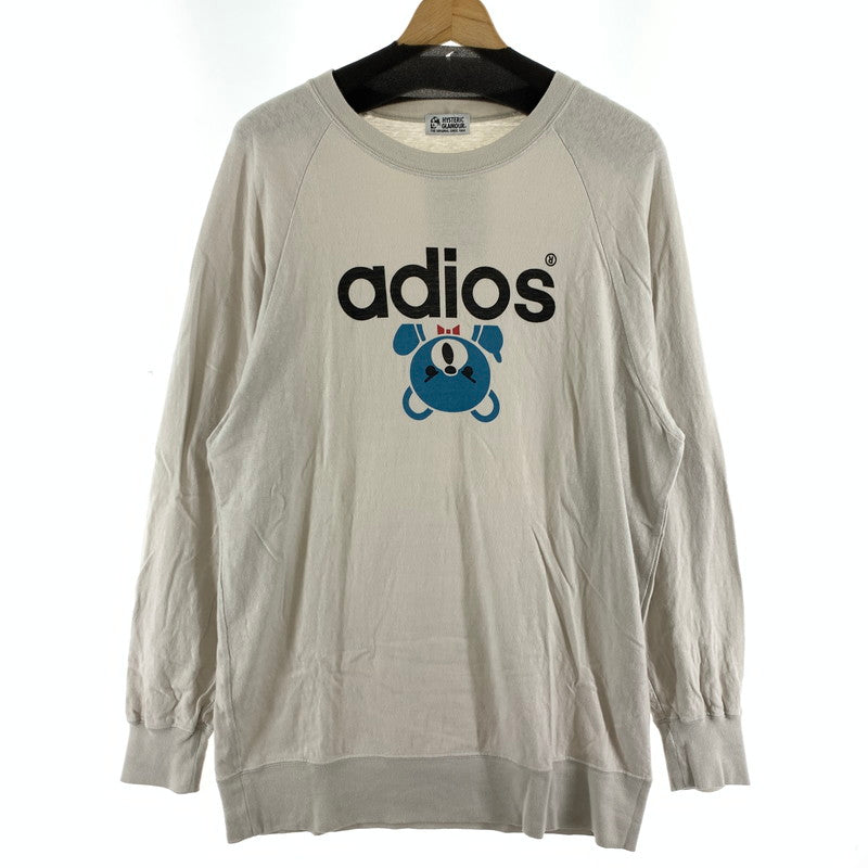【中古品】【メンズ】 HYSTERIC GLAMOUR ヒステリックグラマー ADIOSプリント長袖Tシャツ カラーベージュ SIZE:F 170-260630-ky-83-fuzh 万代Net店