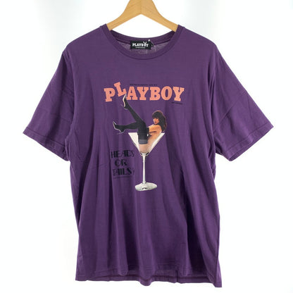 【中古品】【メンズ】 HYSTERIC GLAMOUR ヒステリックグラマー PLAYBOY プレイボーイ 半袖Tシャツ カラー PURPLE SIZE:L 140-260630-ky-85-fuzh 万代Net店