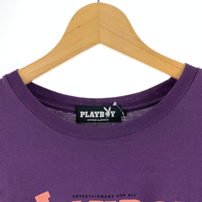【中古品】【メンズ】 HYSTERIC GLAMOUR ヒステリックグラマー PLAYBOY プレイボーイ 半袖Tシャツ カラー PURPLE SIZE:L 140-260630-ky-85-fuzh 万代Net店