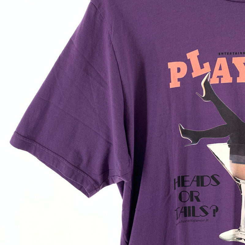 【中古品】【メンズ】 HYSTERIC GLAMOUR ヒステリックグラマー PLAYBOY プレイボーイ 半袖Tシャツ カラー PURPLE SIZE:L 140-260630-ky-85-fuzh 万代Net店