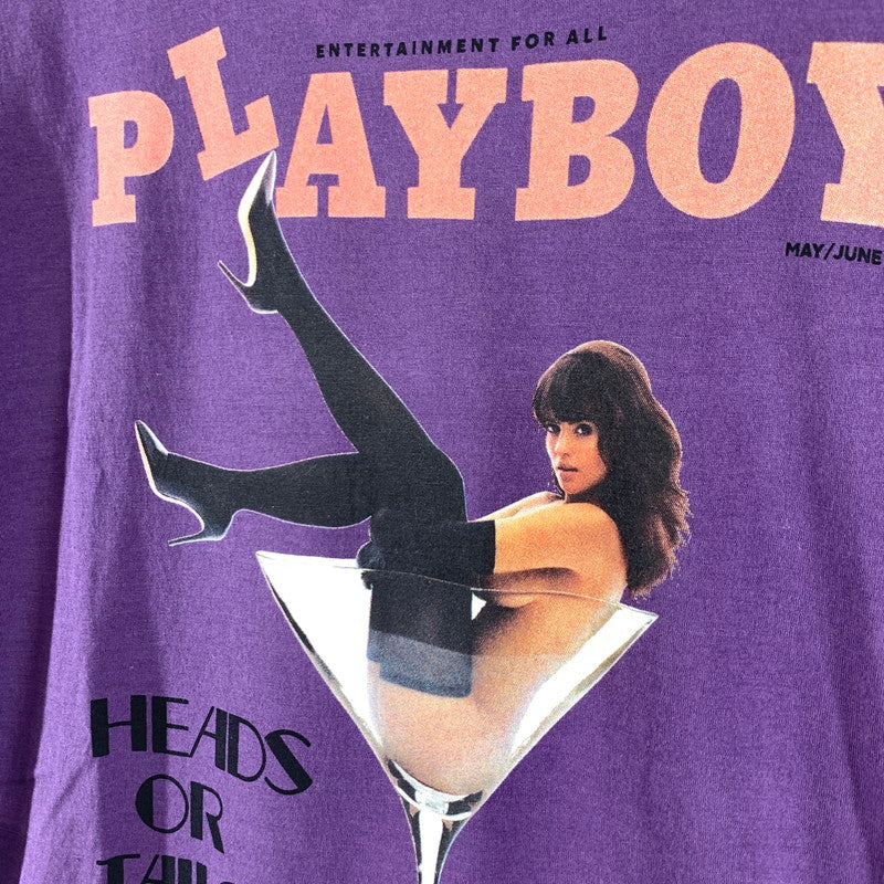 【中古品】【メンズ】 HYSTERIC GLAMOUR ヒステリックグラマー PLAYBOY プレイボーイ 半袖Tシャツ カラー PURPLE SIZE:L 140-260630-ky-85-fuzh 万代Net店