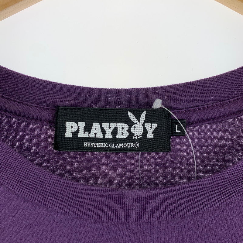 【中古品】【メンズ】 HYSTERIC GLAMOUR ヒステリックグラマー PLAYBOY プレイボーイ 半袖Tシャツ カラー PURPLE SIZE:L 140-260630-ky-85-fuzh 万代Net店