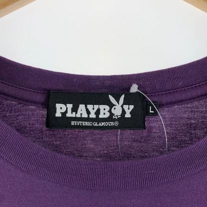 【中古品】【メンズ】 HYSTERIC GLAMOUR ヒステリックグラマー PLAYBOY プレイボーイ 半袖Tシャツ カラー PURPLE SIZE:L 140-260630-ky-85-fuzh 万代Net店