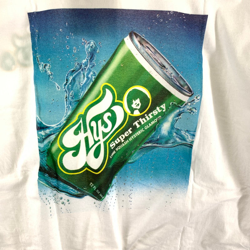 【中古品】【メンズ】 HYSTERIC GLAMOUR ヒステリックグラマー ライムスカッシュ 半袖Tシャツ WHITE SIZE:L 140-260630-ky-87-fuzh 万代Net店