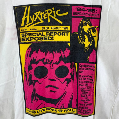 【中古品】【メンズ】 HYSTERIC GLAMOUR ヒステリックグラマー SPECIAL REPORT長袖Tシャツ カラーホワイト SIZE:L 140-260630-ky-86-fuzh 万代Net店