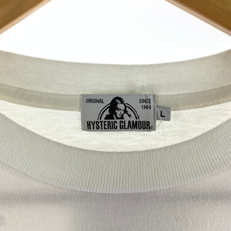 【中古品】【メンズ】 HYSTERIC GLAMOUR ヒステリックグラマー SPECIAL REPORT長袖Tシャツ カラーホワイト SIZE:L 140-260630-ky-86-fuzh 万代Net店