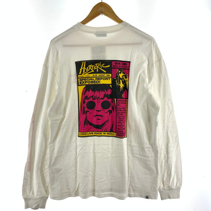 【中古品】【メンズ】 HYSTERIC GLAMOUR ヒステリックグラマー SPECIAL REPORT長袖Tシャツ カラーホワイト SIZE:L 140-260630-ky-86-fuzh 万代Net店