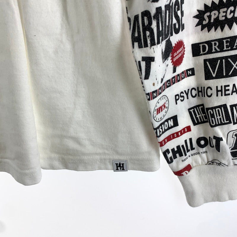 【中古品】【メンズ】 HYSTERIC GLAMOUR ヒステリックグラマー HI FI WOMAN ハイファイウーマン プリント長袖Tシャツ カラーWHITE SIZE:L 140-260630-ky-88-fuzh 万代Net店