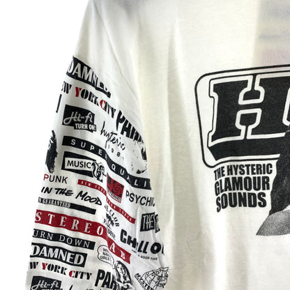 【中古品】【メンズ】 HYSTERIC GLAMOUR ヒステリックグラマー HI FI WOMAN ハイファイウーマン プリント長袖Tシャツ カラーWHITE SIZE:L 140-260630-ky-88-fuzh 万代Net店