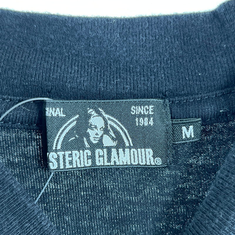 【中古品】【メンズ】 HYSTERIC GLAMOUR ヒステリックグラマー ロゴTシャツ 半袖Tシャツ 140-260702-ny-13-fuzh サイズ：M カラー：ブラック 万代Net店