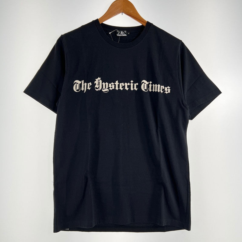 【中古品】【メンズ】 HYSTERIC GLAMOUR ヒステリックグラマー THE HYSTERIC TIMES ザ・ヒステリック・タイムズ 半袖Tシャツ 140-260702-ny-11-fuzh サイズ：L カラー：ブラック 万代Net店