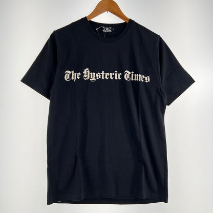 【中古品】【メンズ】 HYSTERIC GLAMOUR ヒステリックグラマー THE HYSTERIC TIMES ザ・ヒステリック・タイムズ 半袖Tシャツ 140-260702-ny-11-fuzh サイズ：L カラー：ブラック 万代Net店