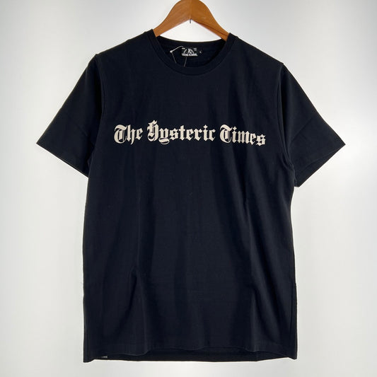 【中古品】【メンズ】 HYSTERIC GLAMOUR ヒステリックグラマー THE HYSTERIC TIMES ザ・ヒステリック・タイムズ 半袖Tシャツ 140-260702-ny-11-fuzh サイズ：L カラー：ブラック 万代Net店