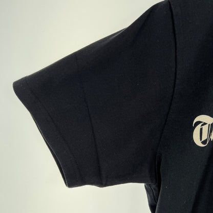 【中古品】【メンズ】 HYSTERIC GLAMOUR ヒステリックグラマー THE HYSTERIC TIMES ザ・ヒステリック・タイムズ 半袖Tシャツ 140-260702-ny-11-fuzh サイズ：L カラー：ブラック 万代Net店