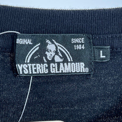 【中古品】【メンズ】 HYSTERIC GLAMOUR ヒステリックグラマー THE HYSTERIC TIMES ザ・ヒステリック・タイムズ 半袖Tシャツ 140-260702-ny-11-fuzh サイズ：L カラー：ブラック 万代Net店