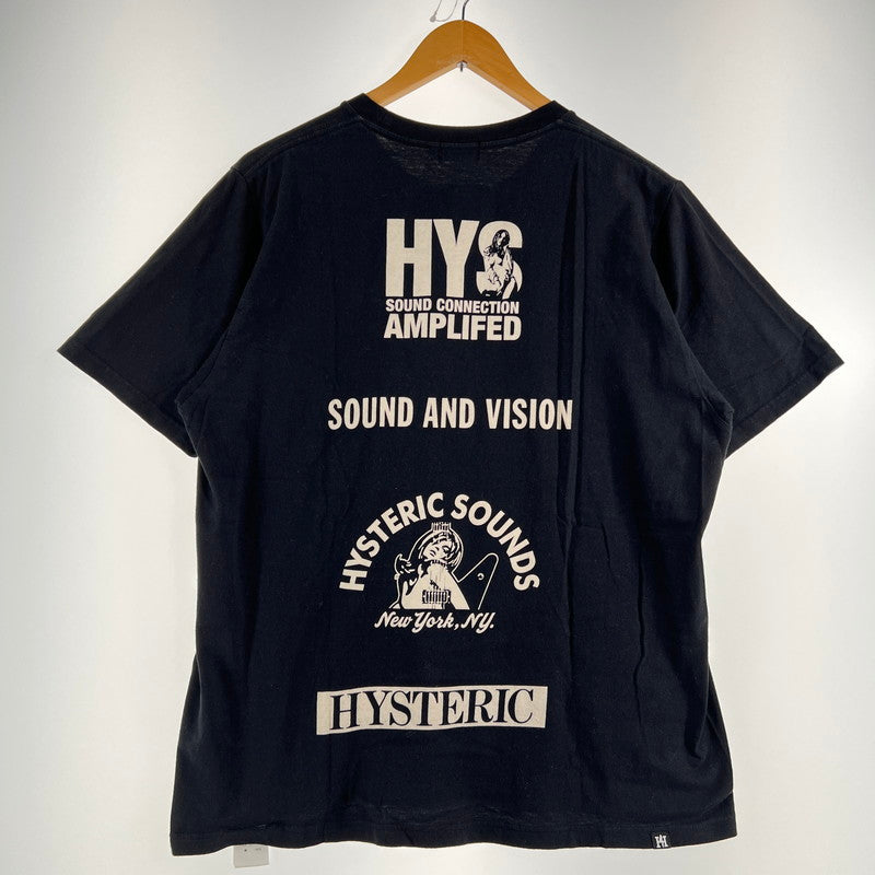 【中古品】【メンズ】 HYSTERIC GLAMOUR ヒステリックグラマー HYS SOUNDS SCRATCH ヒス サウンド スクラッチ 半袖Tシャツ BLACK SIZE:L 140-260702-ny-12-fuzh サイズ：L カラー：ブラック 万代Net店