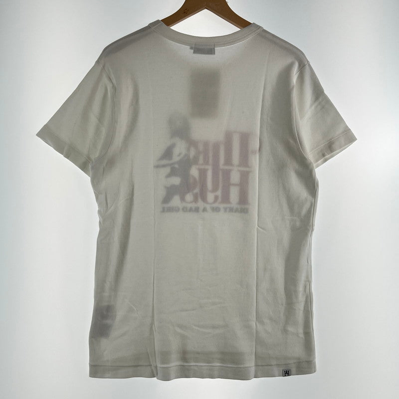 【中古品】【メンズ】 HYSTERIC GLAMOUR ヒステリックグラマー ヒスガール ロゴ 半袖Tシャツ 140-260702-ny-16-fuzh サイズ：L カラー：ホワイト 万代Net店