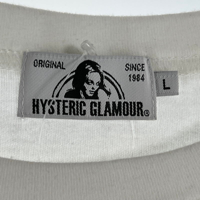 【中古品】【メンズ】 HYSTERIC GLAMOUR ヒステリックグラマー ヒスガール ロゴ 半袖Tシャツ 140-260702-ny-16-fuzh サイズ：L カラー：ホワイト 万代Net店