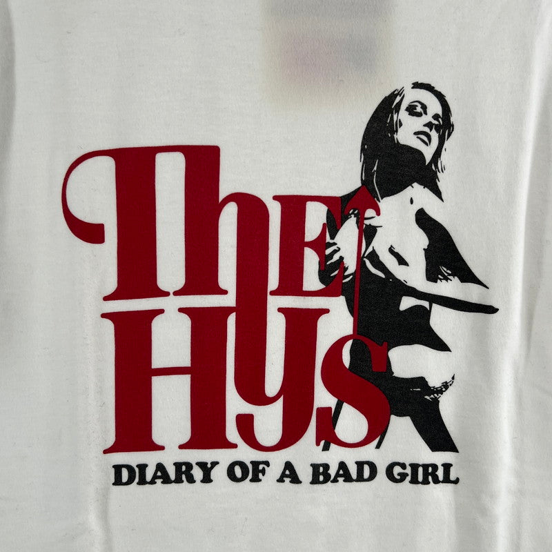 【中古品】【メンズ】 HYSTERIC GLAMOUR ヒステリックグラマー ヒスガール ロゴ 半袖Tシャツ 140-260702-ny-16-fuzh サイズ：L カラー：ホワイト 万代Net店