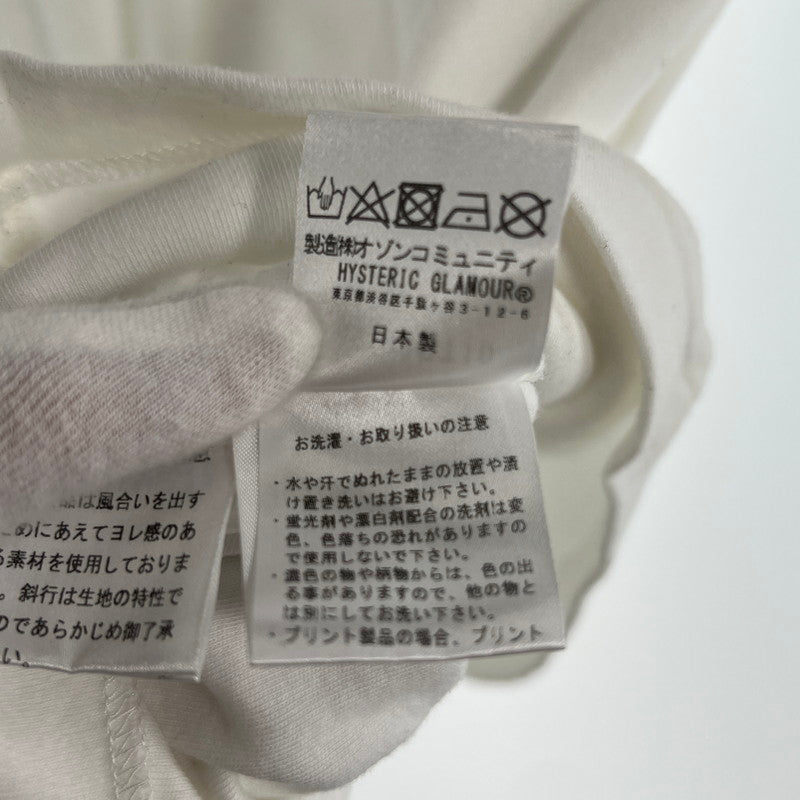 【中古品】【メンズ】 HYSTERIC GLAMOUR ヒステリックグラマー ヒスガール ロゴ 半袖Tシャツ 140-260702-ny-16-fuzh サイズ：L カラー：ホワイト 万代Net店