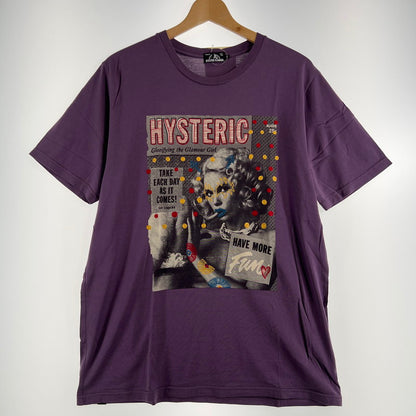 【中古品】【メンズ】 HYSTERIC GLAMOUR ヒステリックグラマー 半袖Tシャツ グラフィックプリント 140-260702-ny-08-fuzh サイズ：L カラー：パープル 万代Net店