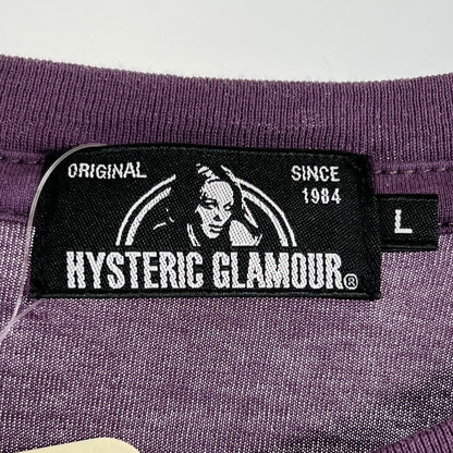 【中古品】【メンズ】 HYSTERIC GLAMOUR ヒステリックグラマー 半袖Tシャツ グラフィックプリント 140-260702-ny-08-fuzh サイズ：L カラー：パープル 万代Net店
