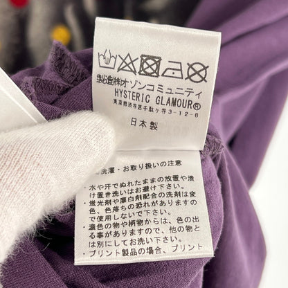【中古品】【メンズ】 HYSTERIC GLAMOUR ヒステリックグラマー 半袖Tシャツ グラフィックプリント 140-260702-ny-08-fuzh サイズ：L カラー：パープル 万代Net店