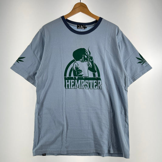 【中古品】【メンズ】 HYSTERIC GLAMOUR ヒステリックグラマー THE G.S.R Tシャツ HEMPSTER 半袖Tシャツ 140-260702-ny-09-fuzh サイズ：L カラー：ブルー 万代Net店
