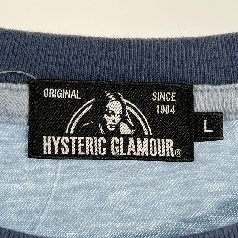【中古品】【メンズ】 HYSTERIC GLAMOUR ヒステリックグラマー THE G.S.R Tシャツ HEMPSTER 半袖Tシャツ 140-260702-ny-09-fuzh サイズ：L カラー：ブルー 万代Net店