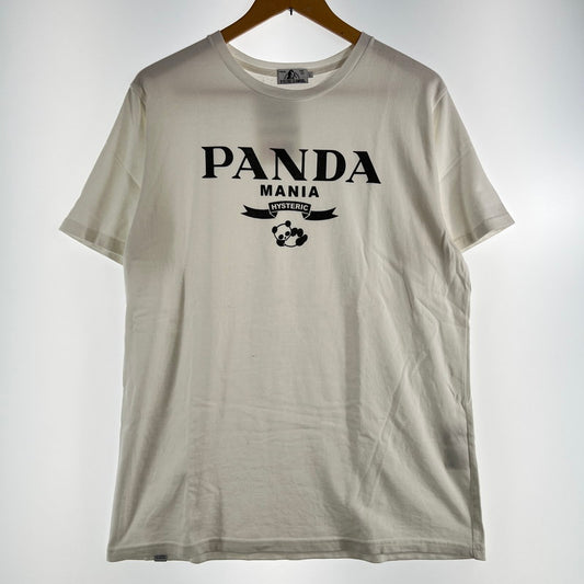 【中古品】【メンズ】 HYSTERIC GLAMOUR ヒステリックグラマー PANDA MANIA パンダマニア 半袖Tシャツ 140-260702-ny-15-fuzh サイズ：L カラー：ホワイト 万代Net店
