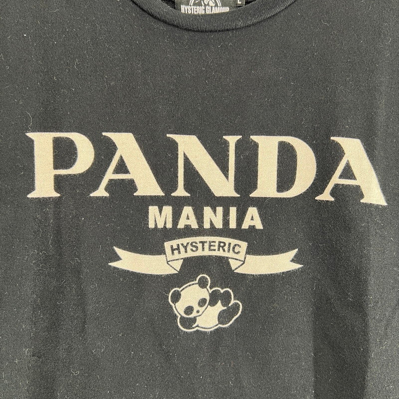 【中古品】【メンズ】 HYSTERIC GLAMOUR ヒステリックグラマー PANDA MANIA T-SHIRT パンダマニア半袖Tシャツ 140-260702-ny-10-fuzh サイズ：L カラー：ブラック 万代Net店
