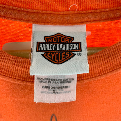 【中古品】【メンズ】 HARLEY－DAVIDSON ハーレーダビッドソン 半袖Tシャツ 145-260723-ny-18-fuzh サイズ：XL カラー：オレンジ 万代Net店