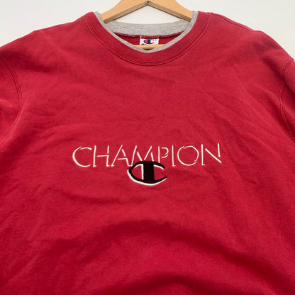 【中古品】【メンズ】 CHAMPION チャンピオン スウェット トップス ブランド 古着 145-260725-gm-22-fuzh サイズ：XL カラー：レッド 万代Net店