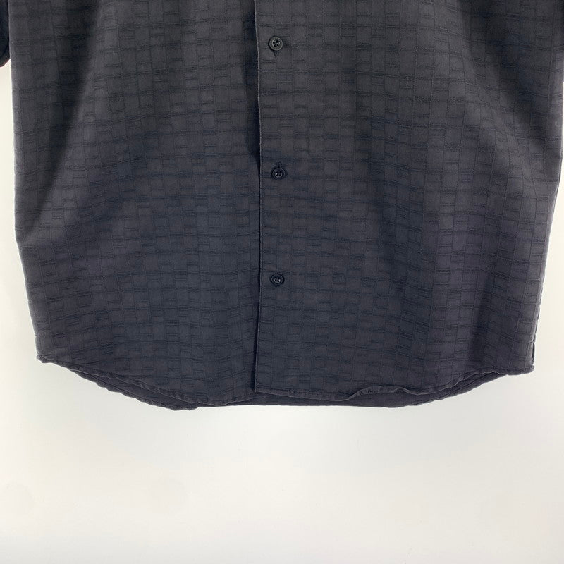 【中古品】【メンズ】 HAVANERA ハバネラ チェック風 植物刺繍 トップス 半袖 シャツ 古着 145-260726-mh-03-fuzh サイズ：不明 カラー：ブラック 万代Net店