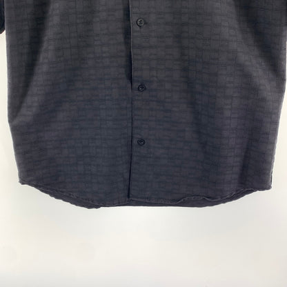 【中古品】【メンズ】 HAVANERA ハバネラ チェック風 植物刺繍 トップス 半袖 シャツ 古着 145-260726-mh-03-fuzh サイズ：不明 カラー：ブラック 万代Net店