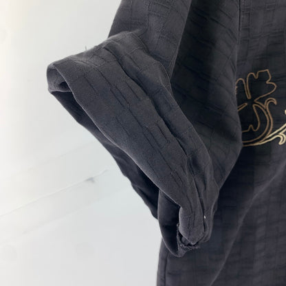 【中古品】【メンズ】 HAVANERA ハバネラ チェック風 植物刺繍 トップス 半袖 シャツ 古着 145-260726-mh-03-fuzh サイズ：不明 カラー：ブラック 万代Net店
