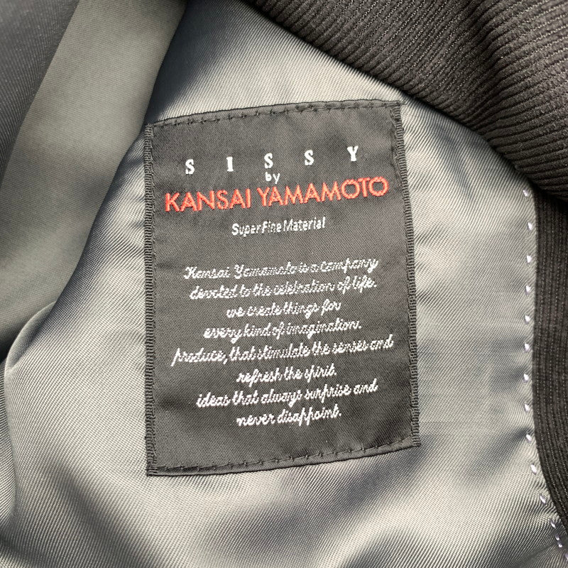 【中古品】【メンズ】 SISSY BY KANSAI YAMAMOTO シシー バイ カンサイヤマモト ジャケット BLACK.コーデュロイ SIZE:～175 ※汚れあり 140-260705-io-24-fuzh 万代Net店