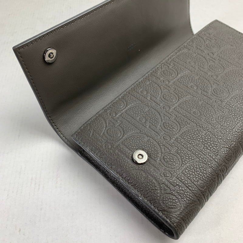 【中古品】【レディース】 DIOR ディオール 43BO0265 グラビティ ロング フラップ ウォレット 財布 長財布 181-260702-mh-02-fuzh カラー：グレー 万代Net店