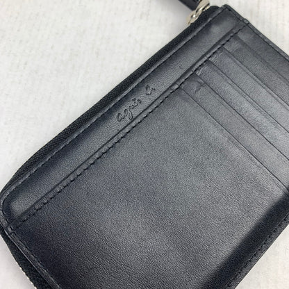 【中古品】 AGNES B アニエスベーボヤージュ YAH07-03 フラグメントケース BLACK ロゴたくさん 箱有 ※キズ・スレ有 財布 200-260729-io-29-fuzh 万代Net店