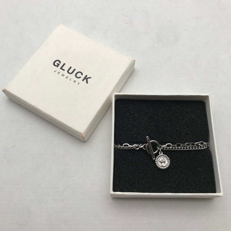 【中古品】【レディース】 GLUCK JEWELRY グルック ジュエリー ブレスレット カラー:シルバー.コイン 箱付属 ※箱使用感有 アクセサリー 193-260804-IO-03-fuzh 万代Net店