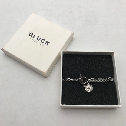 【中古品】【レディース】 GLUCK JEWELRY グルック ジュエリー ブレスレット カラー:シルバー.コイン 箱付属 ※箱使用感有 アクセサリー 193-260804-IO-03-fuzh 万代Net店