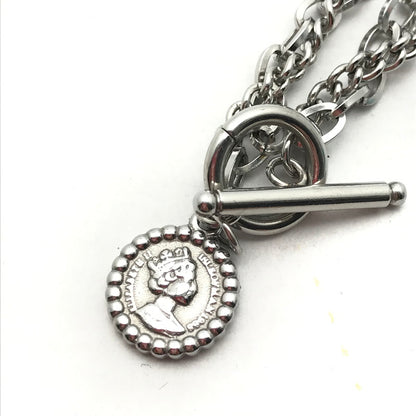 【中古品】【レディース】 GLUCK JEWELRY グルック ジュエリー ブレスレット カラー:シルバー.コイン 箱付属 ※箱使用感有 アクセサリー 193-260804-IO-03-fuzh 万代Net店