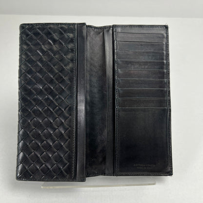 【中古品】【レディース】 BOTTEGA VENETA ボッテガ・ヴェネタ イントレチャート二つ折り長財布 BLK ※使用感.スレあり 財布 181-260705-io-09-fuzh 万代Net店