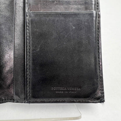 【中古品】【レディース】 BOTTEGA VENETA ボッテガ・ヴェネタ イントレチャート二つ折り長財布 BLK ※使用感.スレあり 財布 181-260705-io-09-fuzh 万代Net店