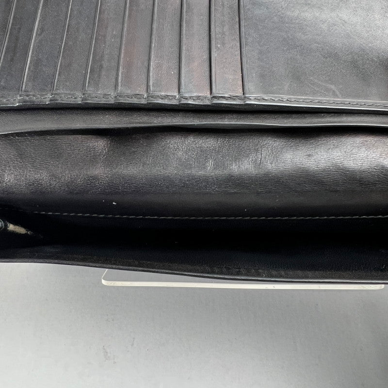【中古品】【レディース】 BOTTEGA VENETA ボッテガ・ヴェネタ イントレチャート二つ折り長財布 BLK ※使用感.スレあり 財布 181-260705-io-09-fuzh 万代Net店