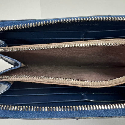 【中古品】【レディース】 BOTTEGA VENETA ボッテガ・ヴェネタ ラウンドジップ長財布 ネイビー 箱付属 ※角スレ・使用感有 財布 181-260705-io-10-fuzh 万代Net店
