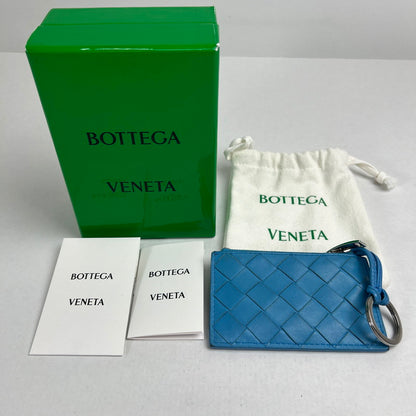 【中古品】【レディース】 BOTTEGA VENETA ボッテガ・ヴェネタ イントレチャート コインケース ライトブルー 箱付 ※角スレあり 財布 181-260705-io-01-fuzh 万代Net店